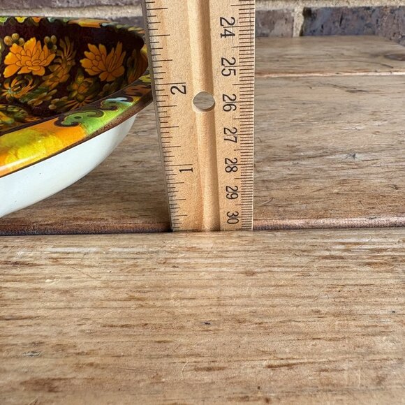 Daher Decorated Ware 1971 Tray Autumn Floral Brown Orange Green Turquoise - Picture 9 of 9